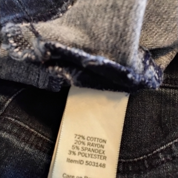 Lands End bermuda Women’s Size 18 stretch jeans jean shorts 33W 11L High Rise - Picture 5 of 5